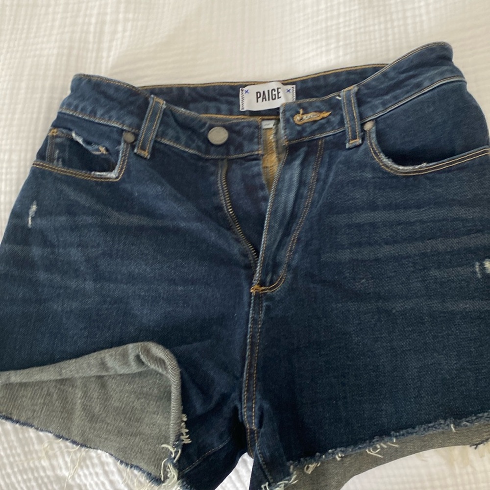 Paige high rise denim shorts